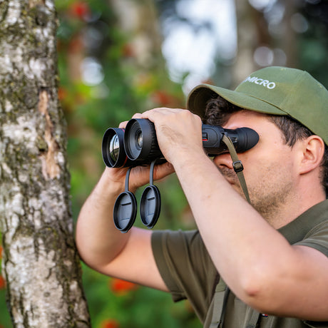 Lifestyle image of HIKMICRO Habrok Pro HX60L 18mK Multi-Spectrum Thermal Binoculars